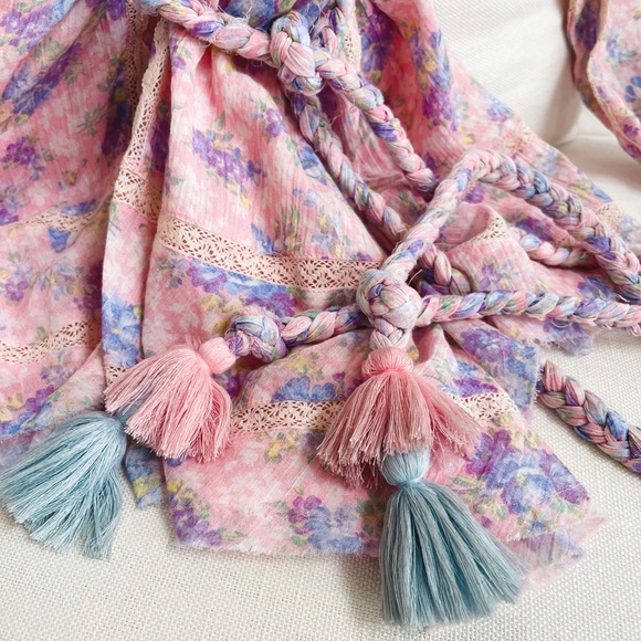 NWT LoveShackFancy Pink Floral Noelle Mini Dress - Picture 6 of 8